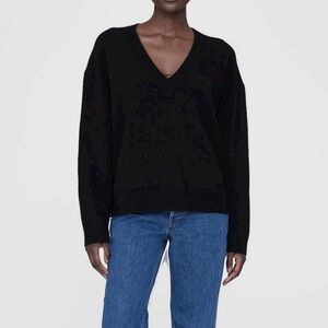 Anine Bing Black V-Neck Sweater